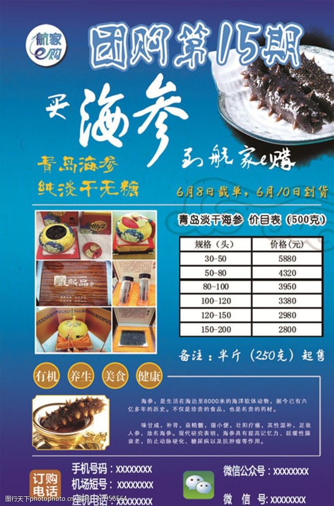 青岛海参团购海报图片