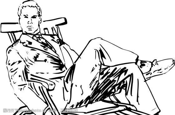 矢量男性线条艺术矢量eps格式_0020