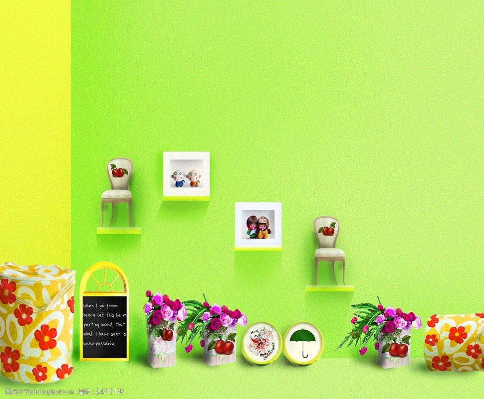 小黑板相框等摆设影楼摄影背景图片