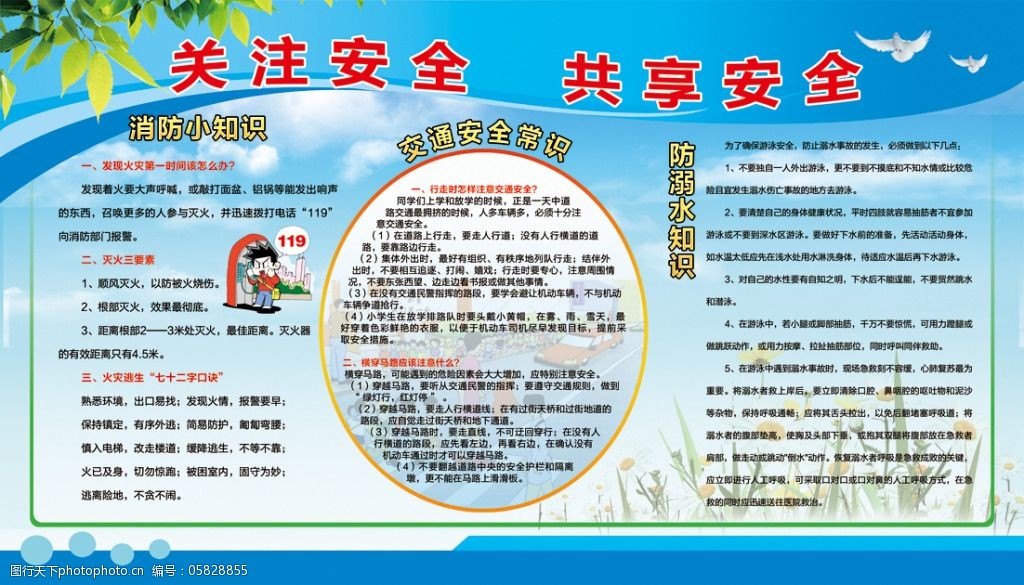 校园安全知识展板