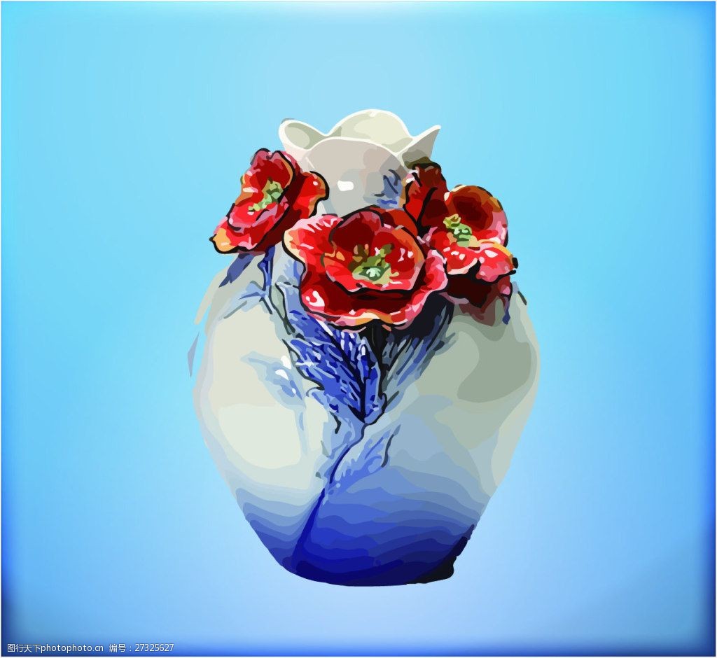 关键词:高贵的陶瓷花瓶矢量图 陶瓷 装饰 花瓶 立体 鲜花 矢量图 ai