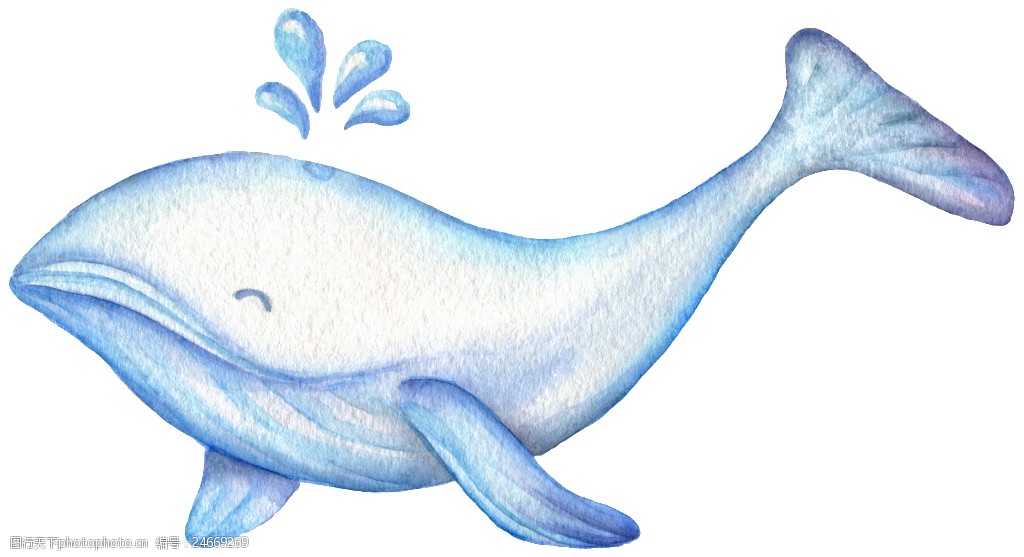 卡通荧光蓝鲸鱼图片素材
