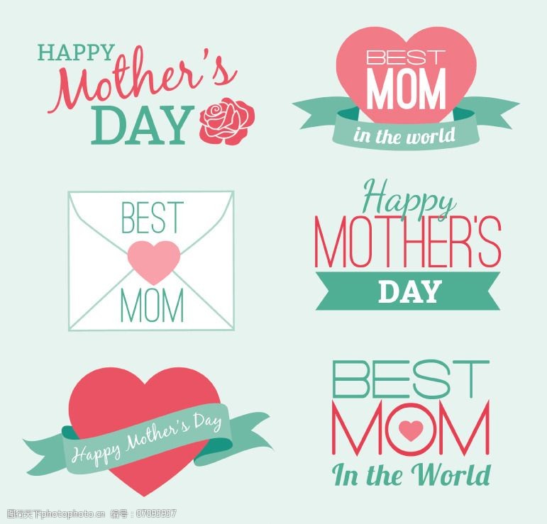 清新母亲节元素矢量素材
