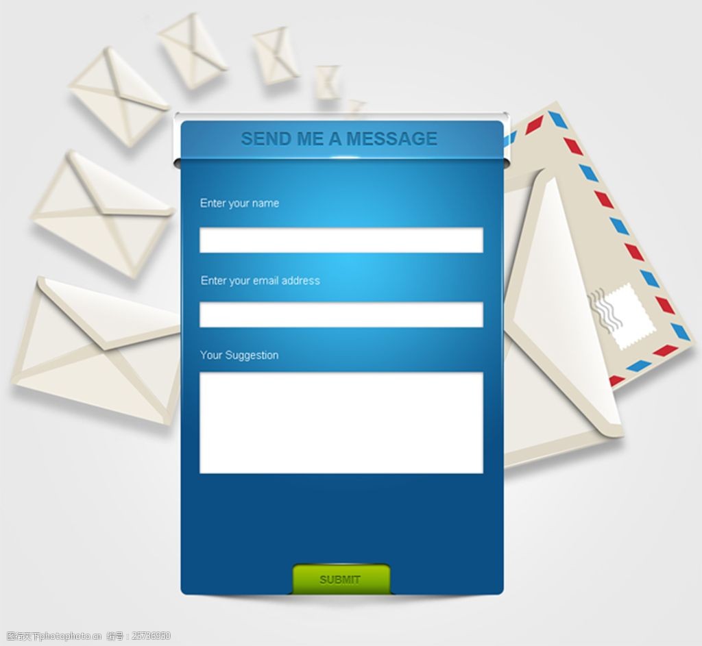 邮件发送界面psd素材
