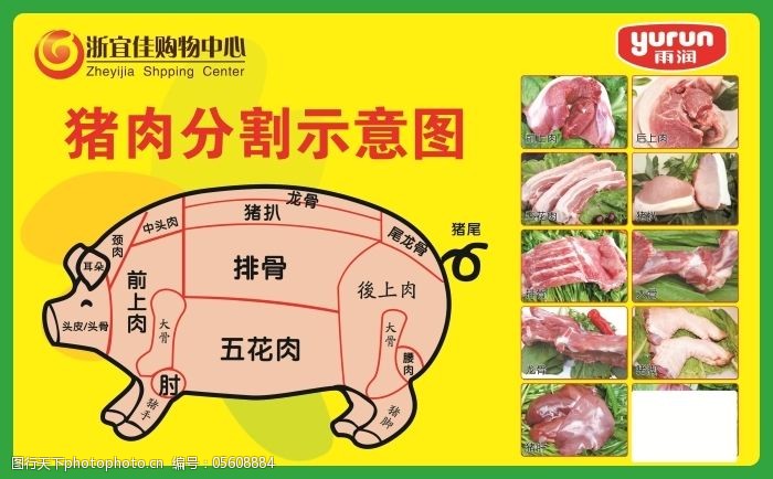 猪肉分割示意图