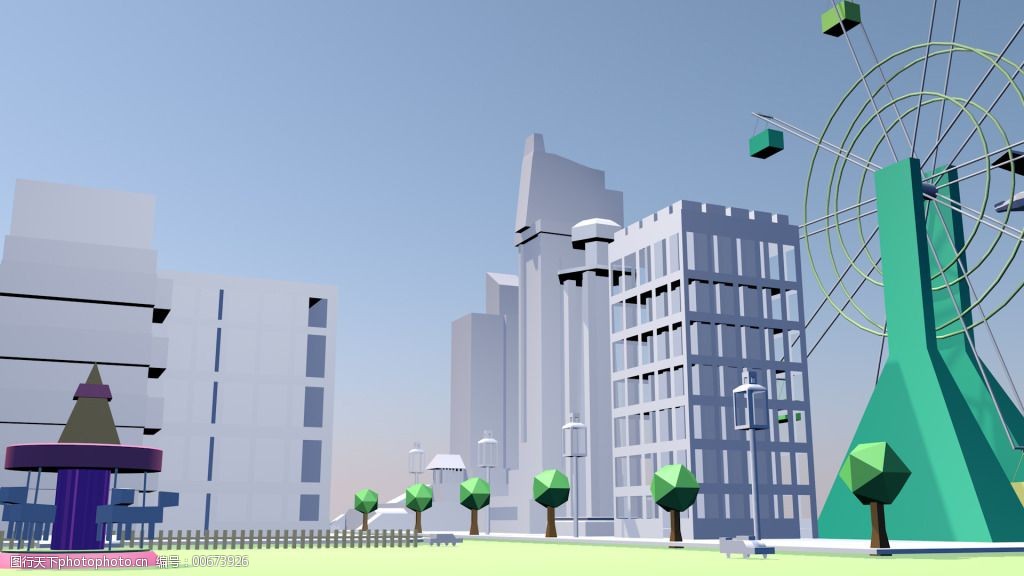 c4d免费下载 c4d 城市变形动画 组装动画 原创设计 原创3d模型