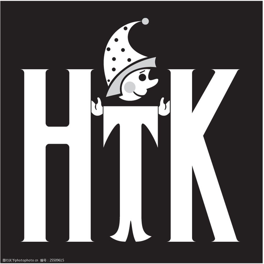 hik时尚小丑图像logo设计