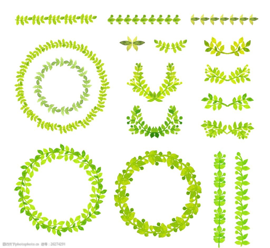 清新水彩树枝与花边矢量图 清新 水彩 树枝 花边 矢量图 花圈 植物