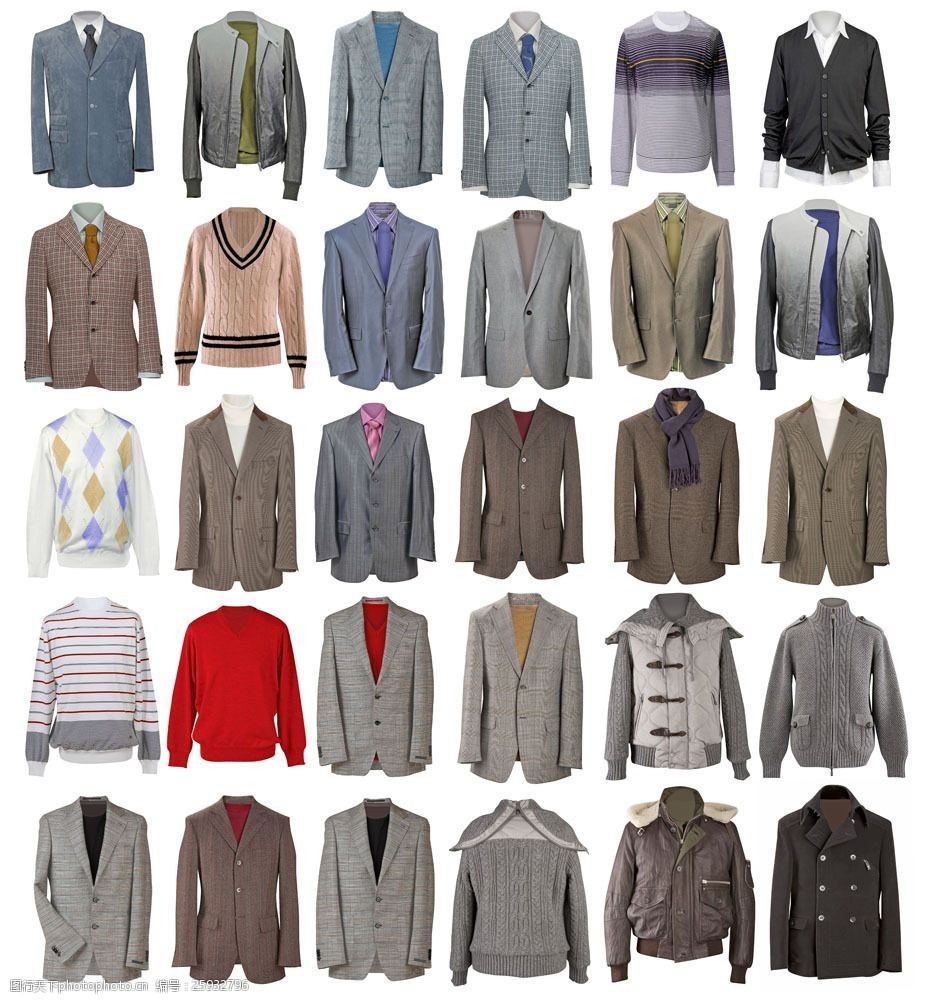 各种款式男性外套
