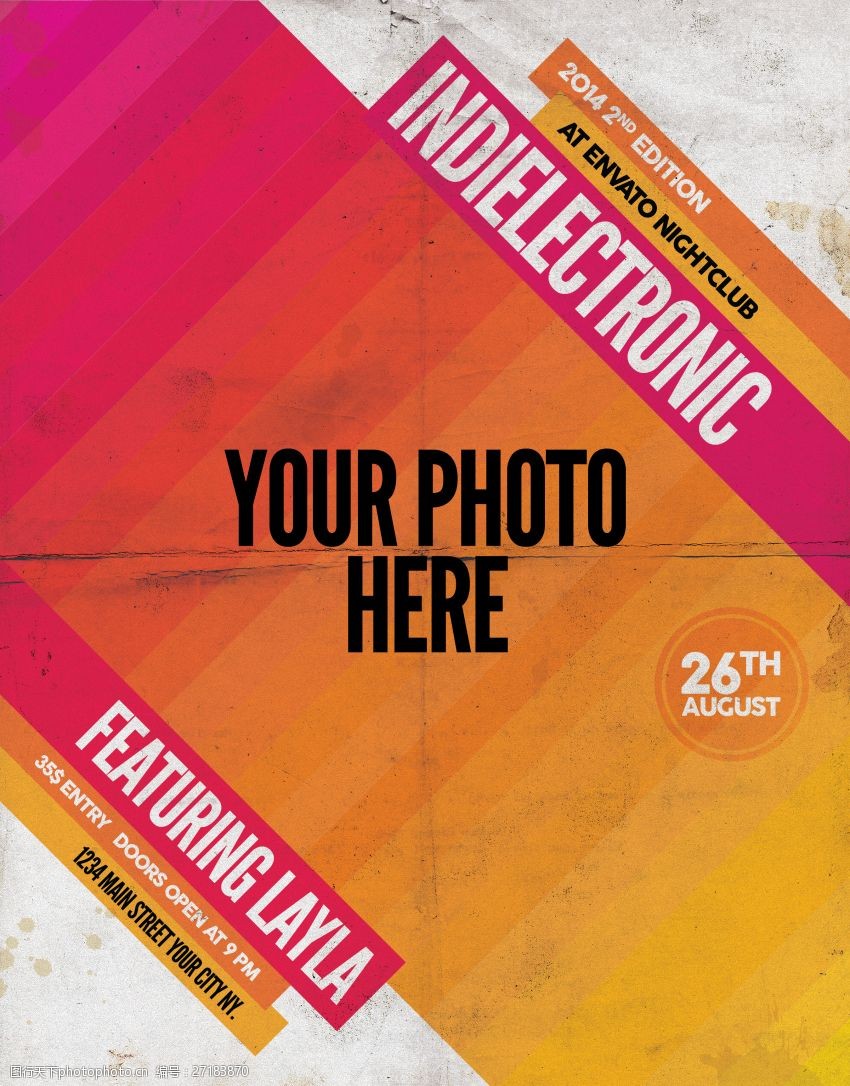 indielectro2海报文字排版设计图片-图行天下图库