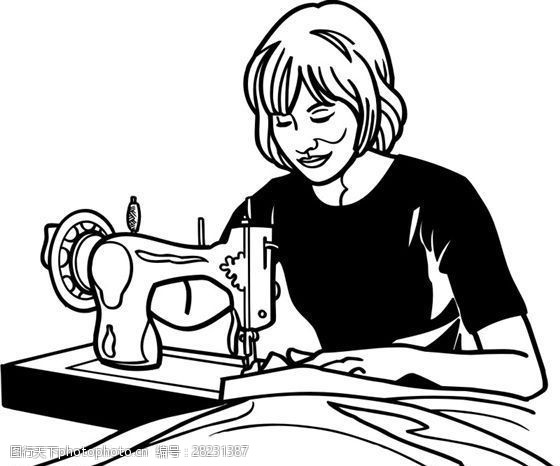 裁缝行业人物矢量素材eps格式
