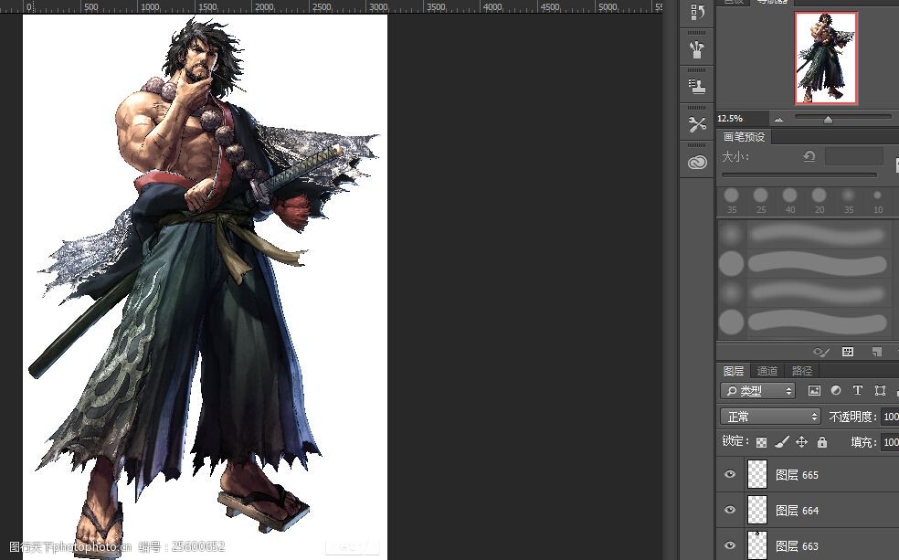 人物手绘流浪武士刀客