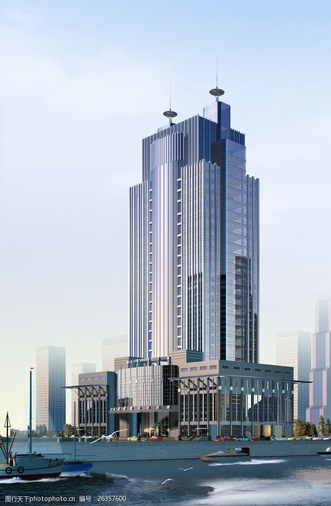海边商务大楼景观图片