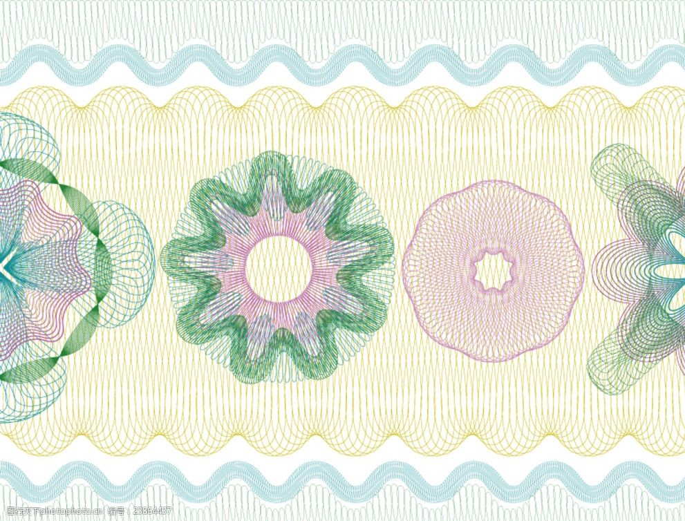 防伪团花花纹设计矢量素材