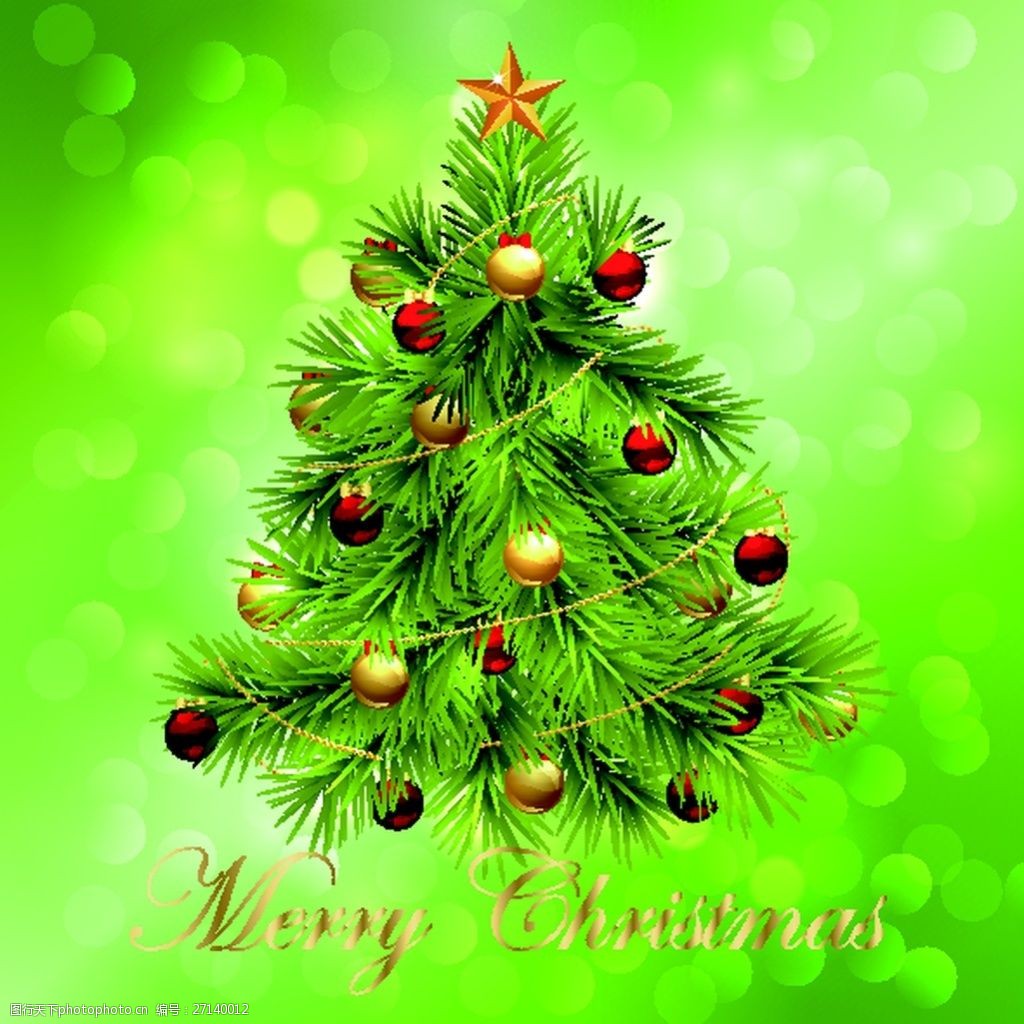 绿色圣诞树矢量图素材
