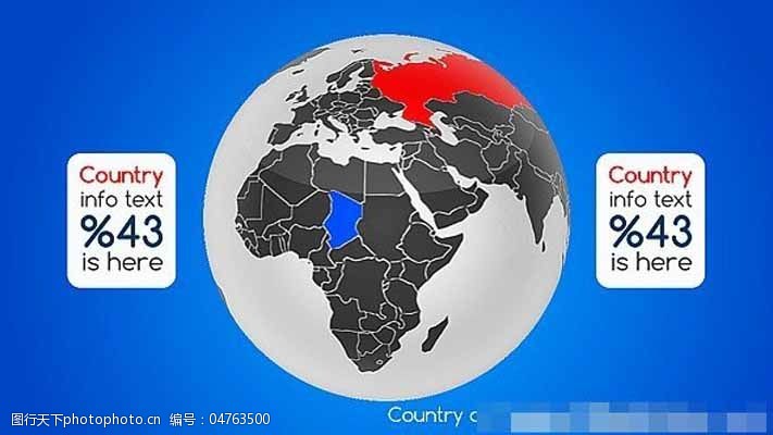 世界地图旋转展示动画ae模板