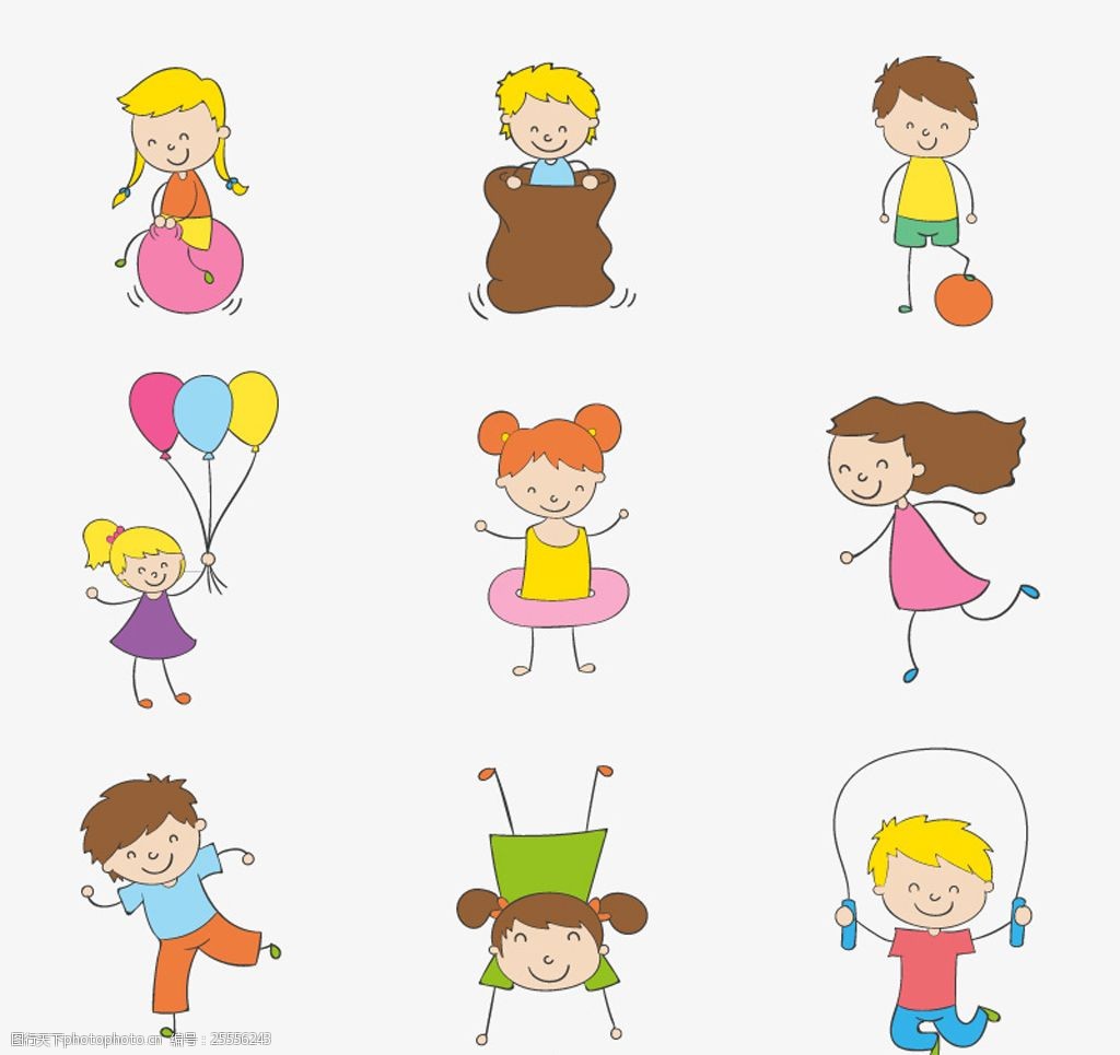 玩耍的儿童矢量素材