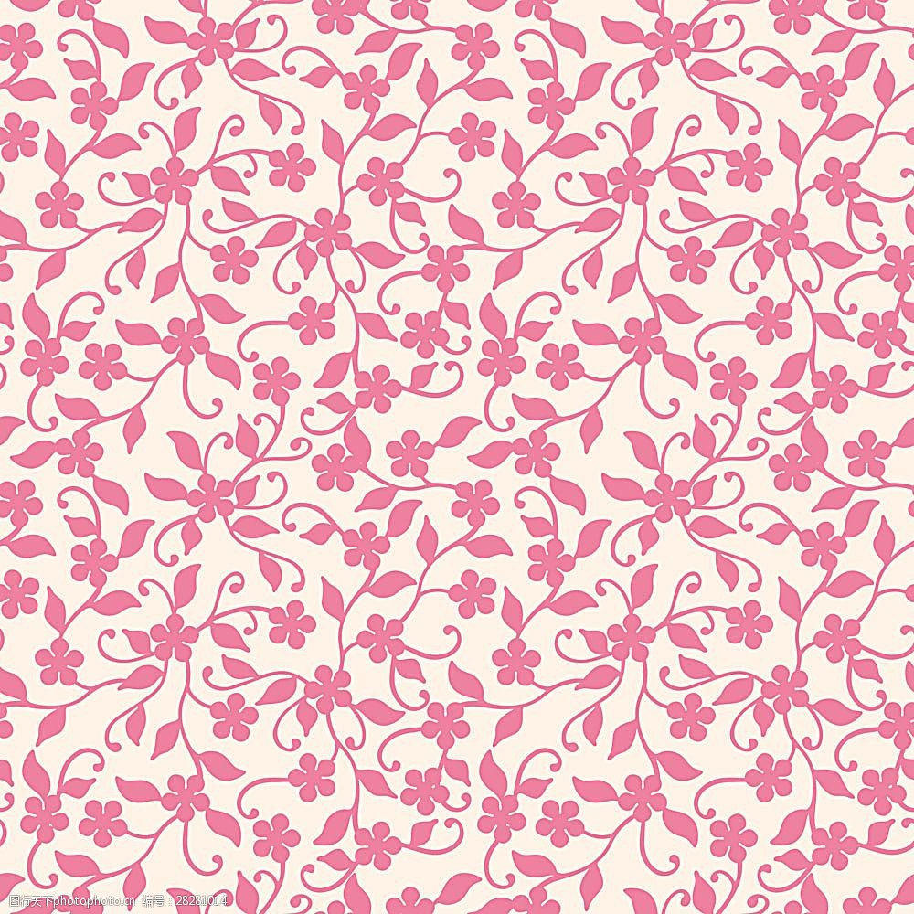 粉色无缝背景花纹