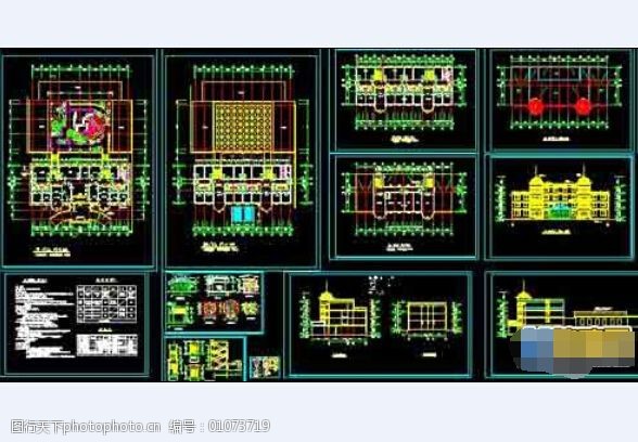 三層養老院建築cad全套施工設計圖