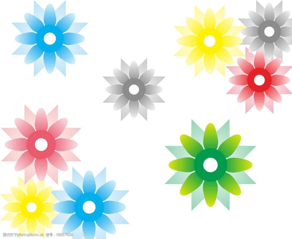 八边形彩花图片