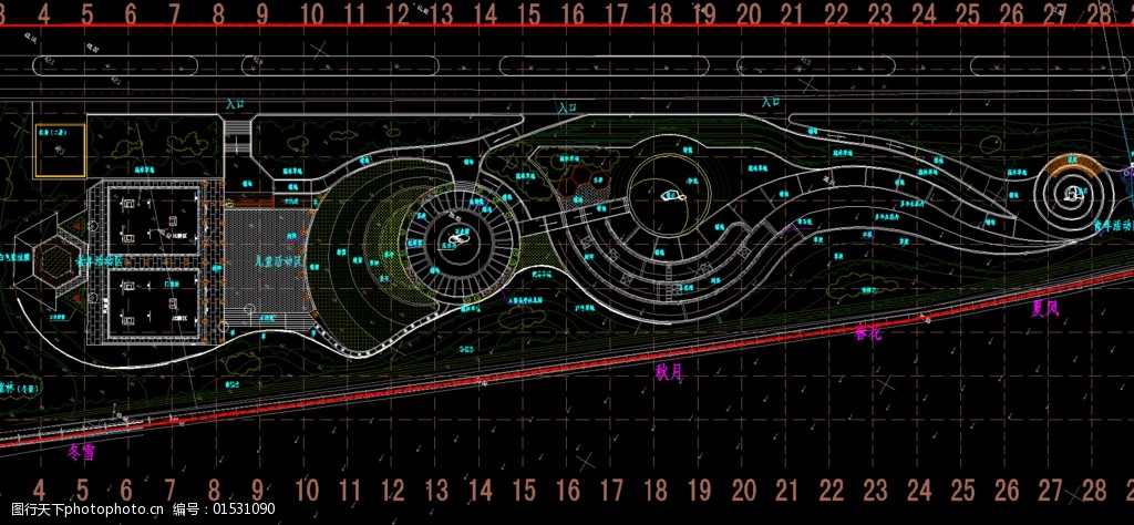 公园景观总平及定位图片
