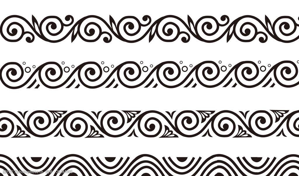 波浪形花边矢量图免费下载