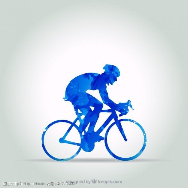 在抽象风格的蓝色自行车