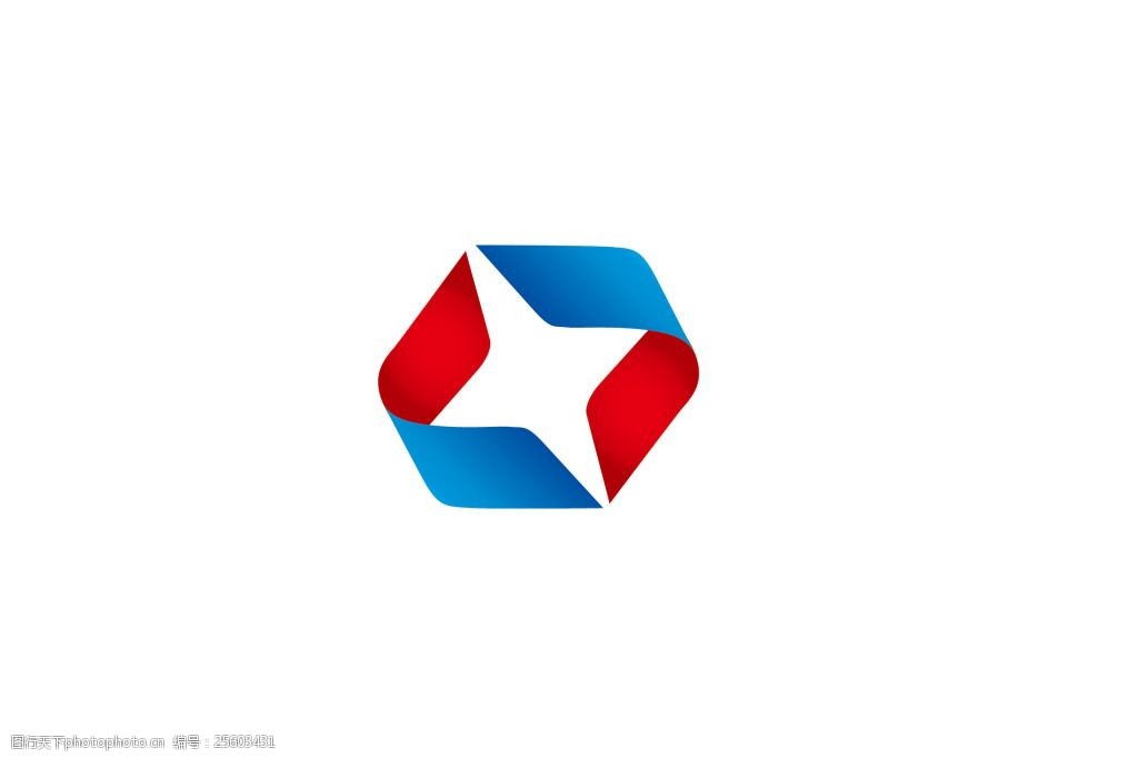 标识条蓝红ogo菱形logo设计