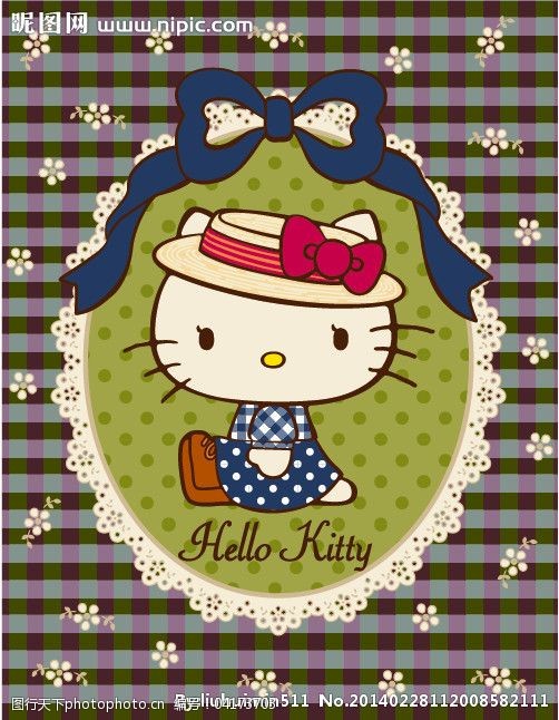 hellokitty图案印花矢量