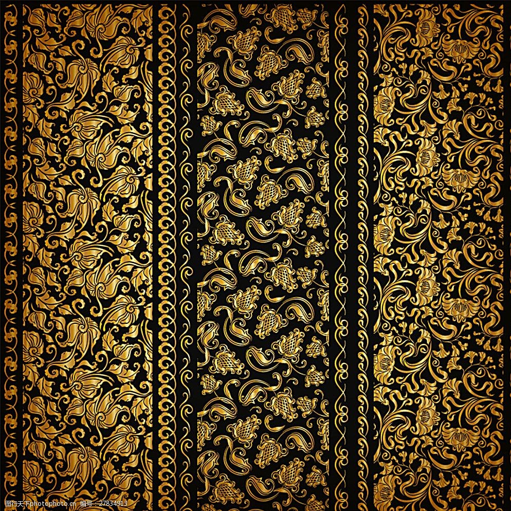 金色花纹设计矢量素材图片