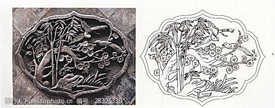 關鍵詞:古代建築雕刻紋飾 草木花卉 梅蘭竹菊 設計素材 古建圖案 其他