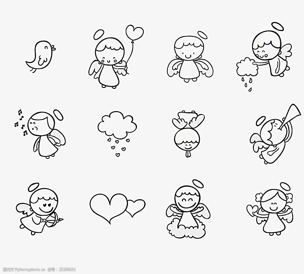 可爱天使图标矢量素材图片