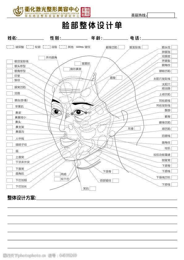 脸部整形整体设计单