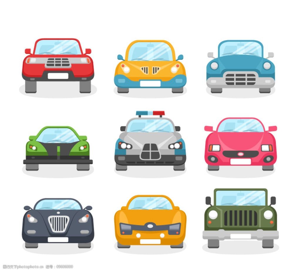 9款卡通车辆设计矢量图图片