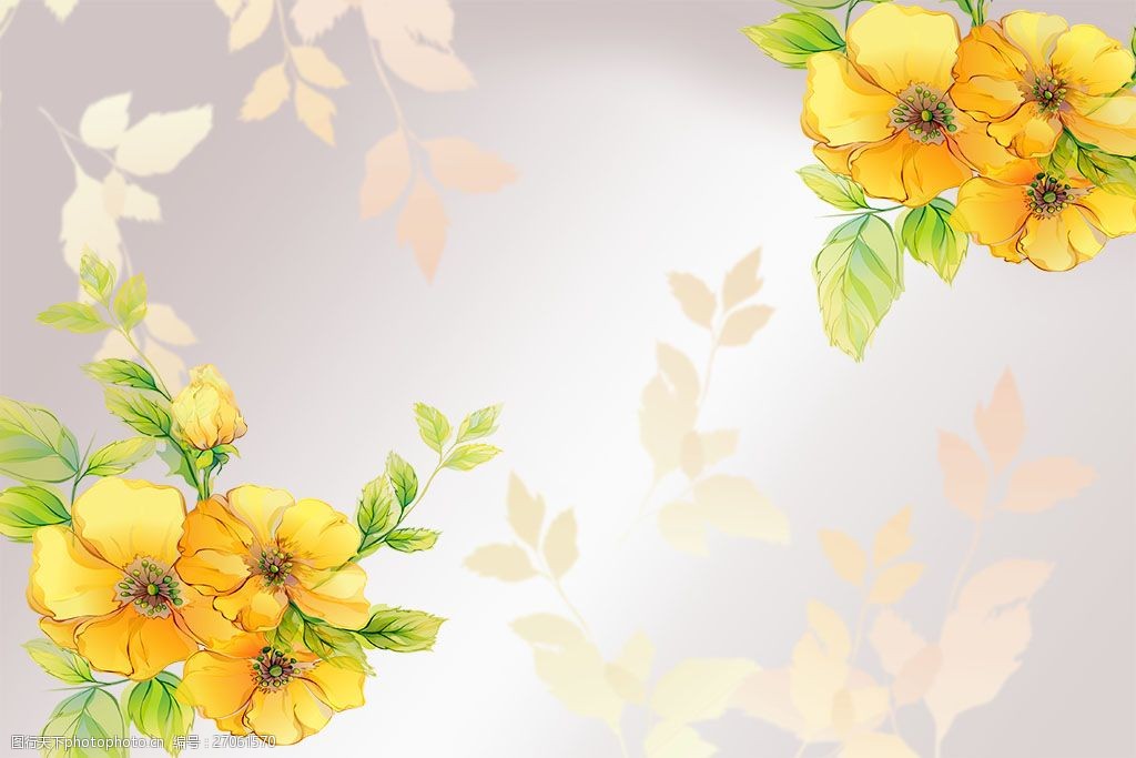 黄色花朵背景墙