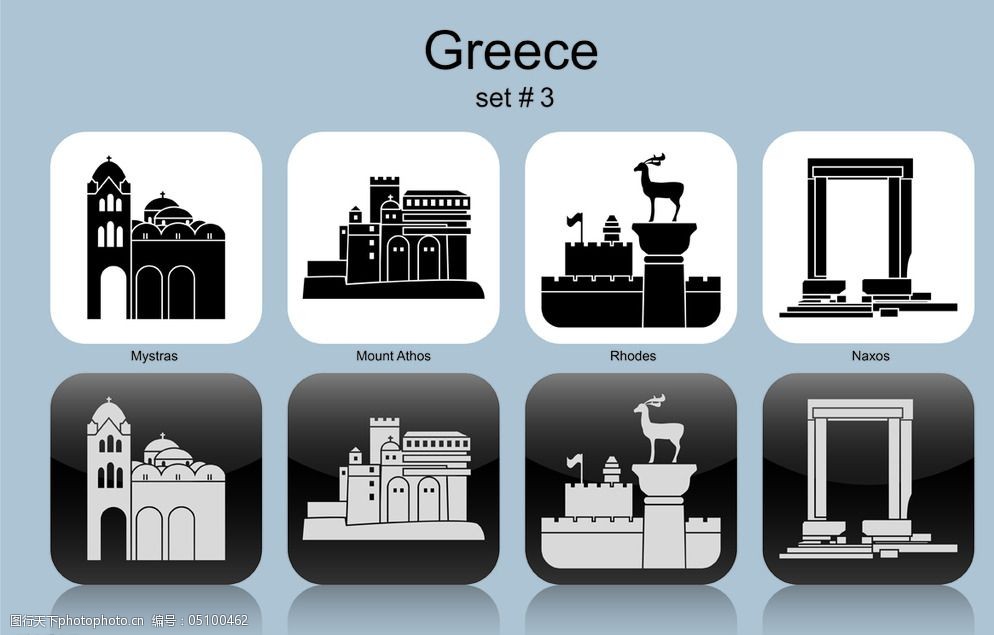 希腊城市轮廓图片