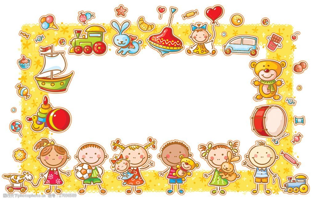 时尚卡通儿童边框矢量素材