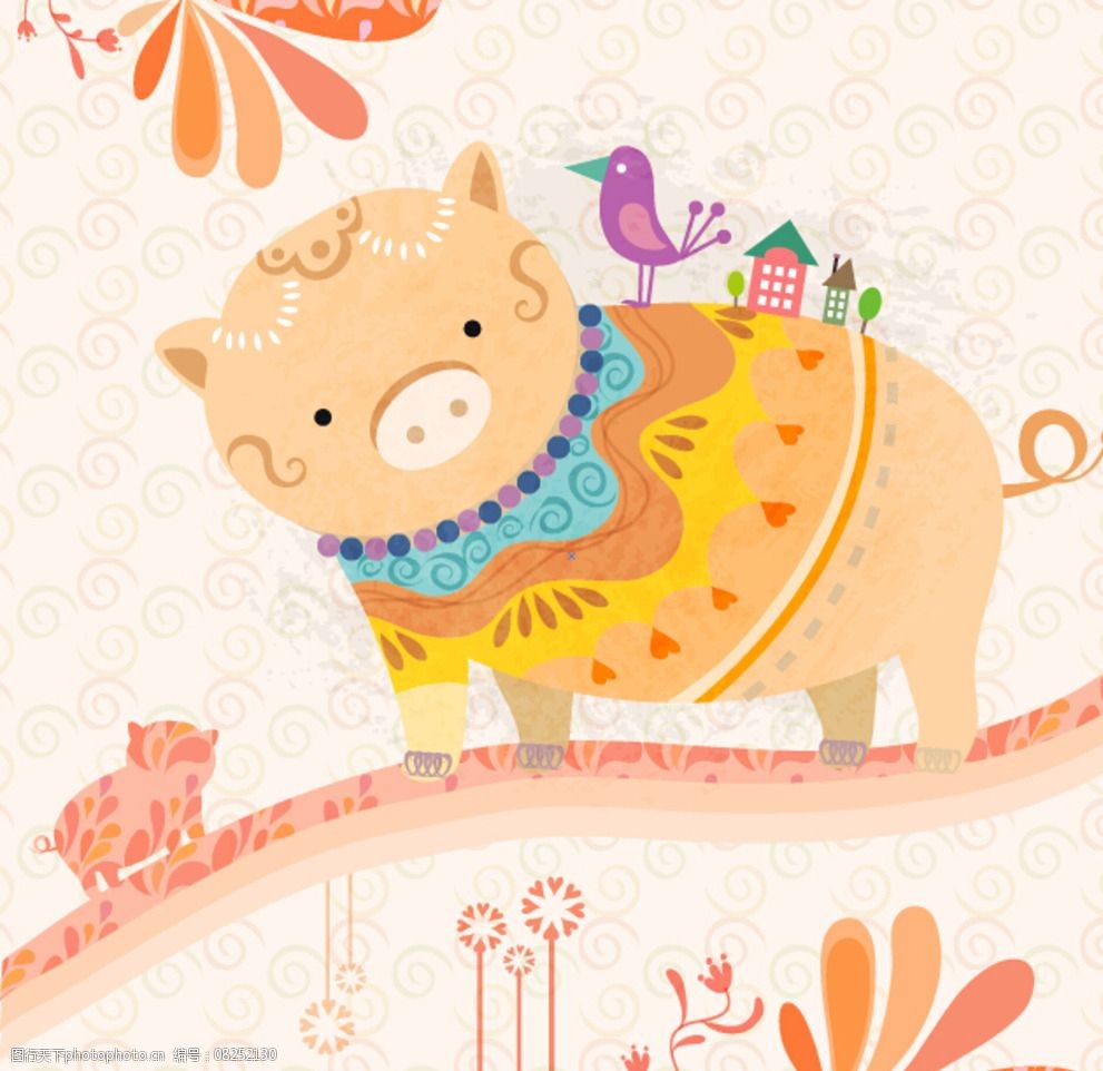 小猪儿童画图片