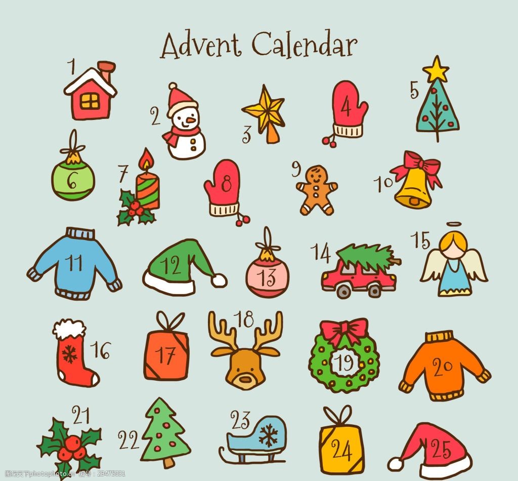 带有手绘圣诞元素