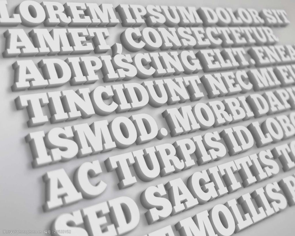 立体简约英文字母psd源文件