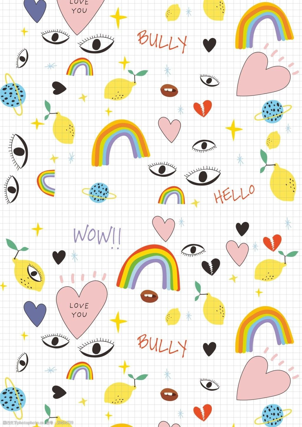 几何图形彩虹无缝背景