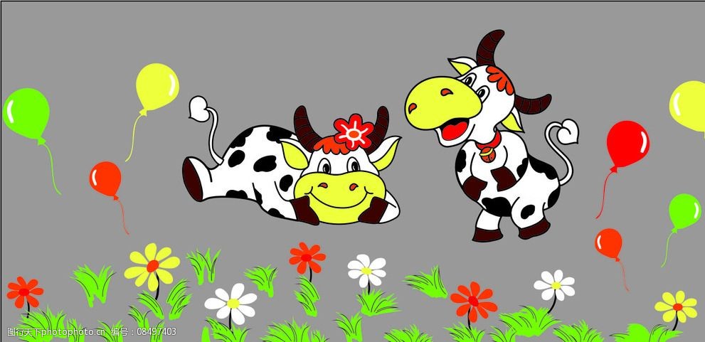 卡通奶牛图片