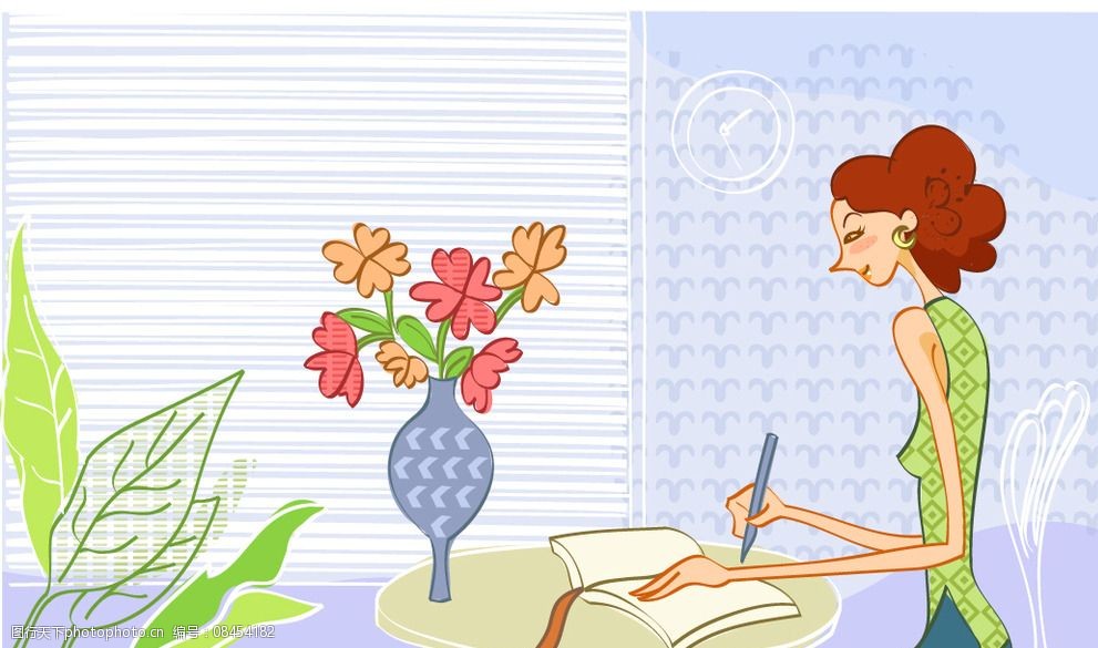居家女人写日记图片