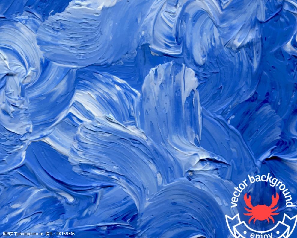 蓝色油彩涂鸦背景图片