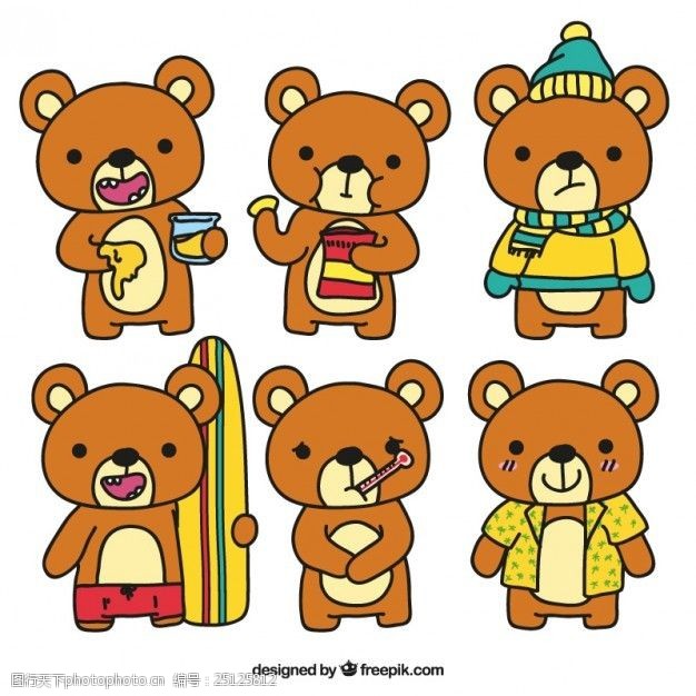玩具熊简笔画彩色图片