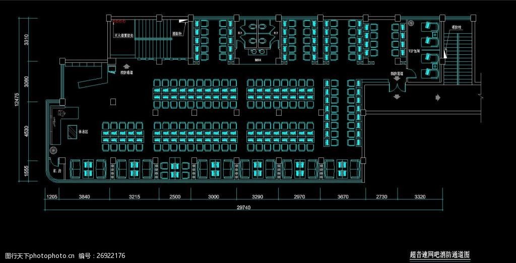 网吧500平米施工图