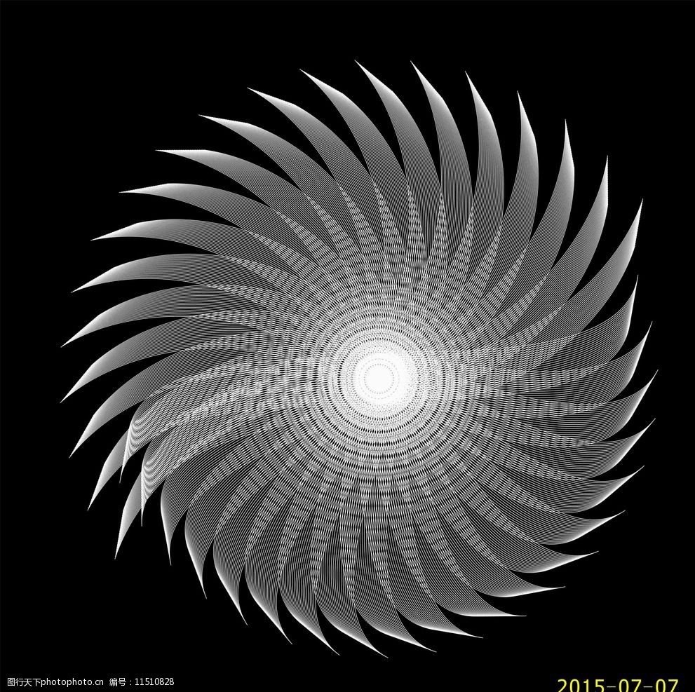 线条绘制黑白相交图片