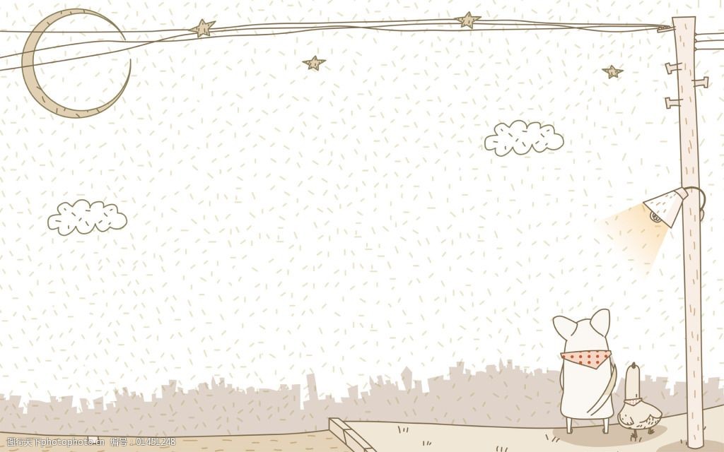 卡通狗运动圆点淡黄色可爱壁纸