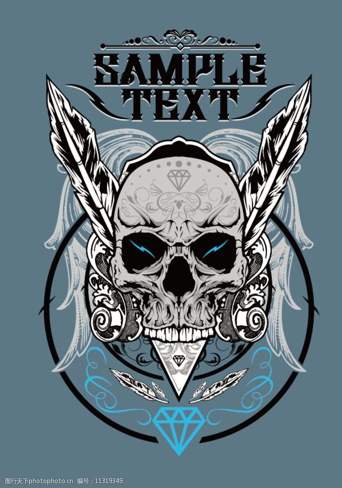 关键词:骷髅 骷髅头 时尚插画 时尚背景 时尚底纹 个性插画 t恤图案