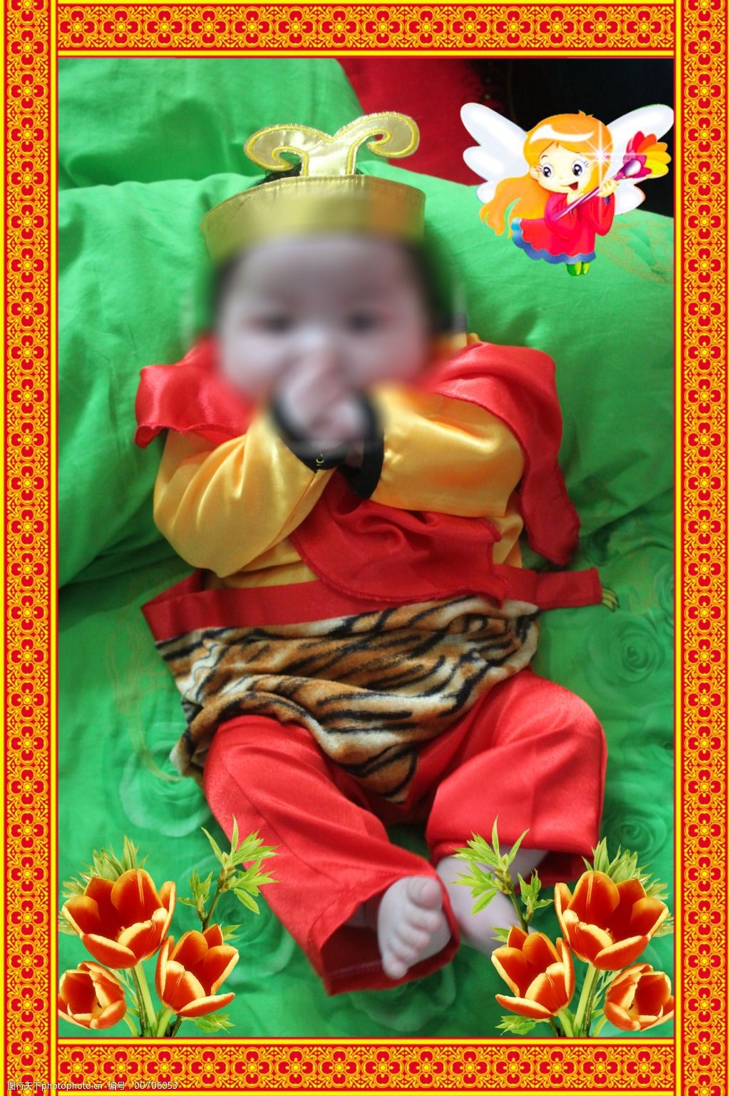 边框 花 宝宝百日照 宝贝写真 宝贝留影 psd源文件 婚纱儿童写真相册